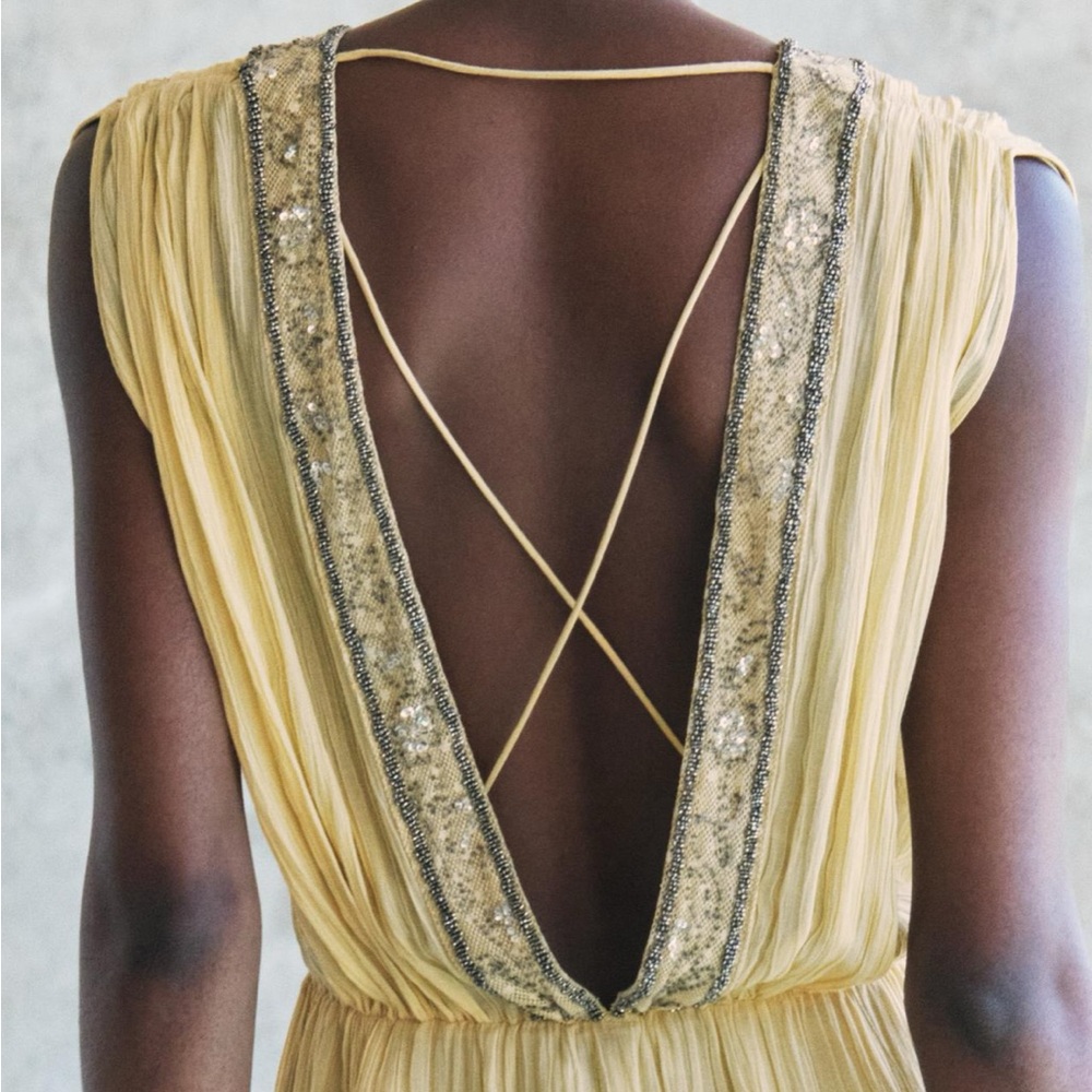 Single pc 🔥 Zara limited edition sequin embroidered wedding guest maxi dress